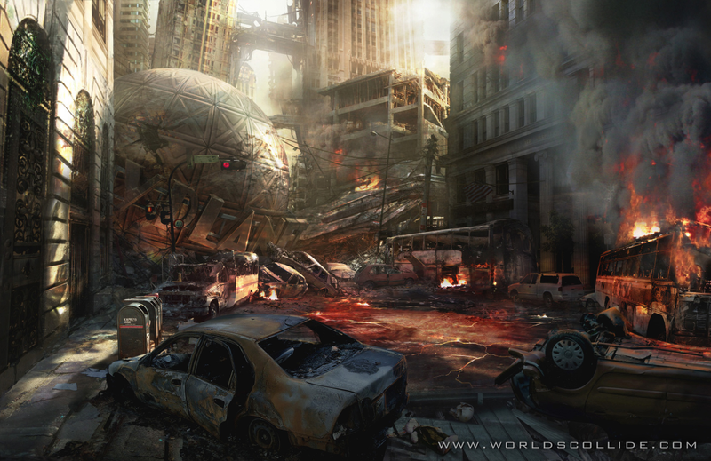 Illustration for article titled Astounding Concept Art of Cities Being Demolished